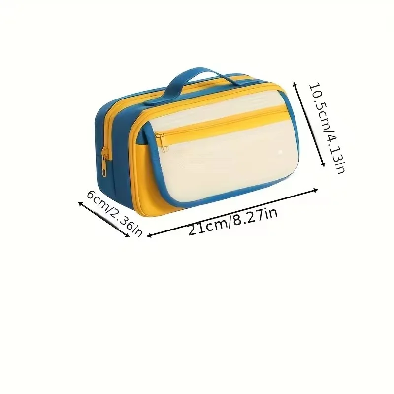 New 2025 Handheld 9-Layer Pen Bag - Large Capacity Multi-Compartment Contrasting Color Organizer for Men & Women/makeup bag