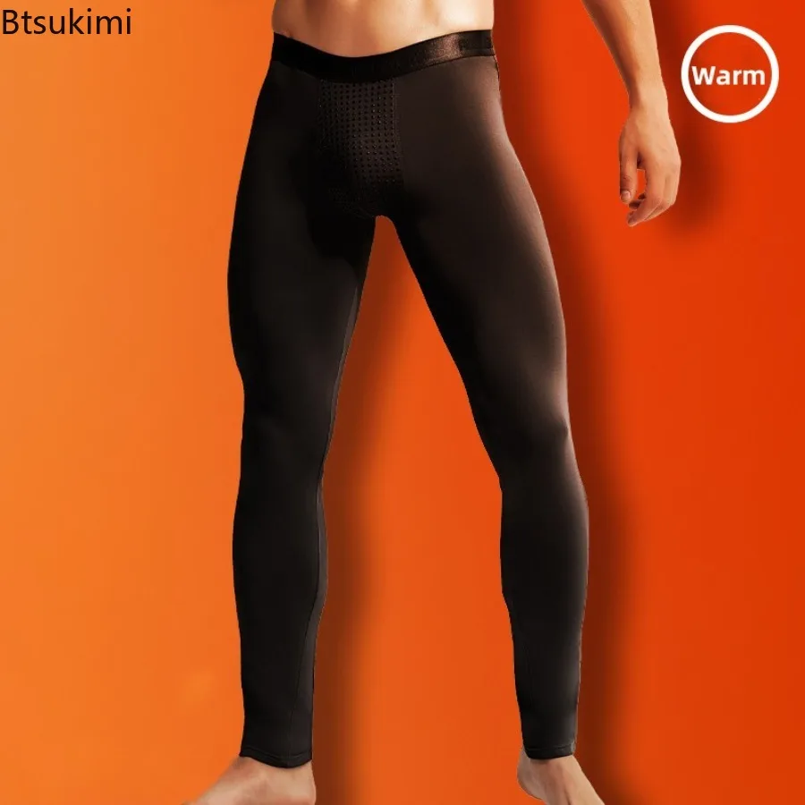 

2026 Men's Slim Soft Elastic Thermal Long Johns Autumn Winter Home Sleep Pants Magnetic Thermal Underwear Bottoms Thin Leggings
