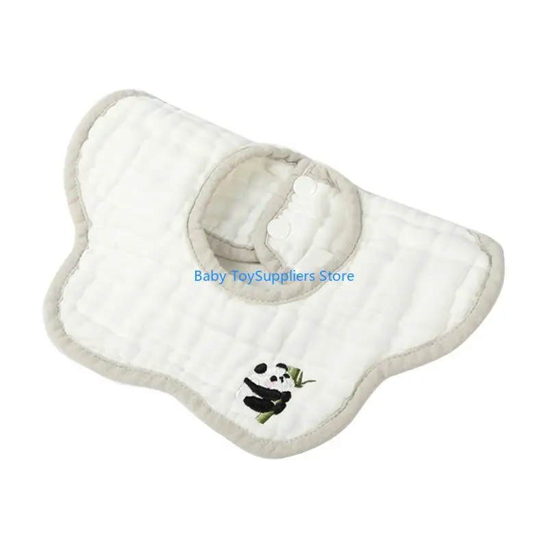 

R1WF Soft Bib Neck Scarf High Absorbent Thick Cotton Burp Cloth Baby Muslin Bibs