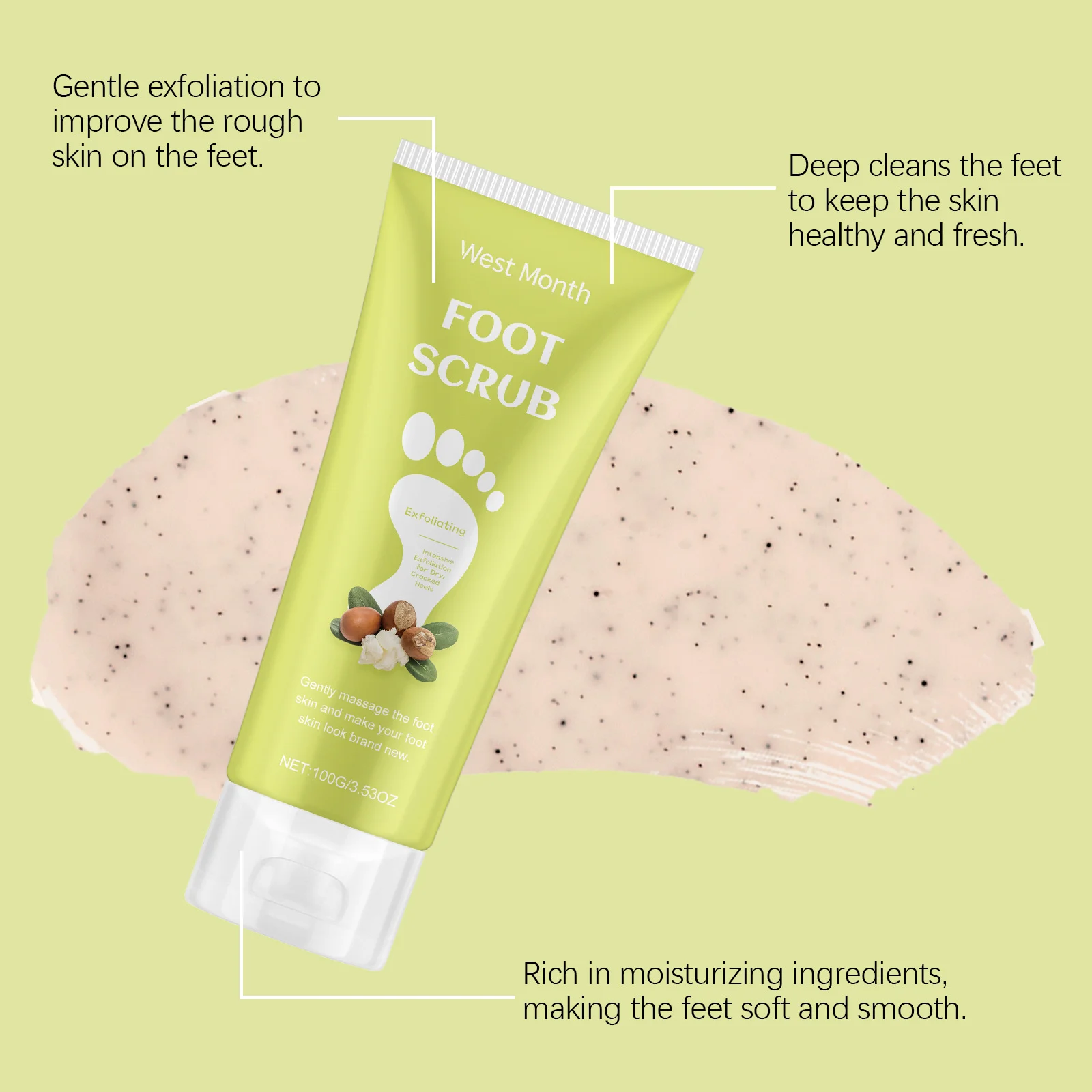 Foot Scrub Cream Remove Hard Daed Skin Exfoliating Moisturizing Anti Dry Cracked Feet Peel off Callus Pedicure Cleaning Lotion