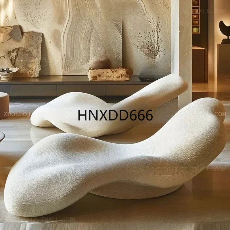 

Cream style living room leisure sofa reclining chair antique fabric single sofa design sense personality