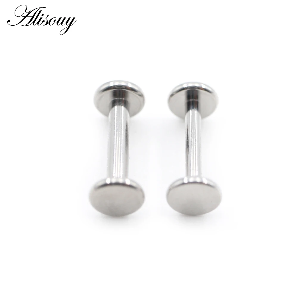 Titanium Internally Threaded Flat Anodized Labret Lip Stud