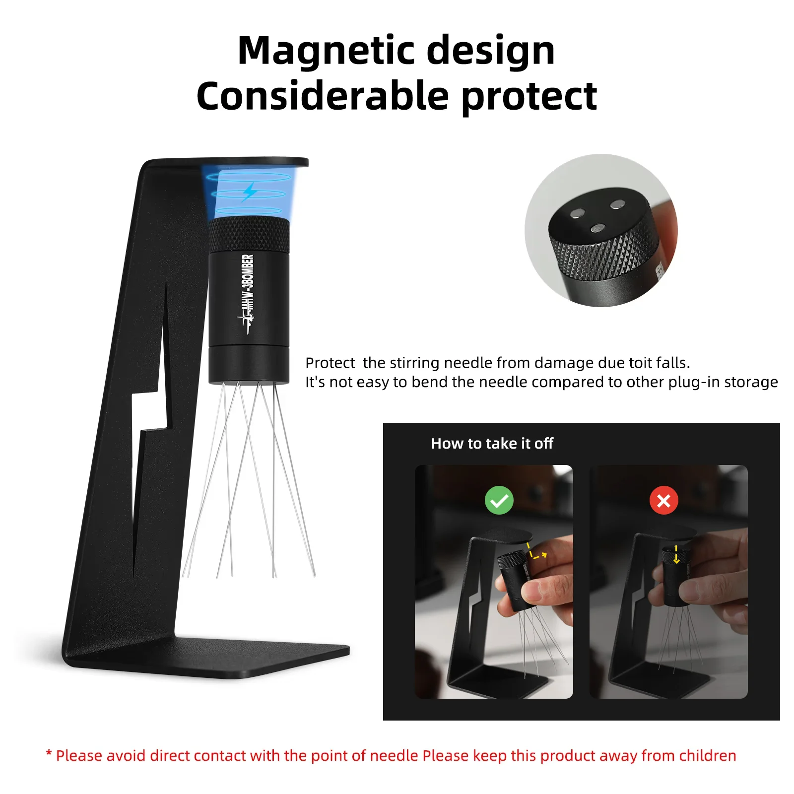 MHW-3BOMBER WDT 도구 에스프레소 분배 도구(자석 스탠드 포함), 조정 가능한 ... - 1