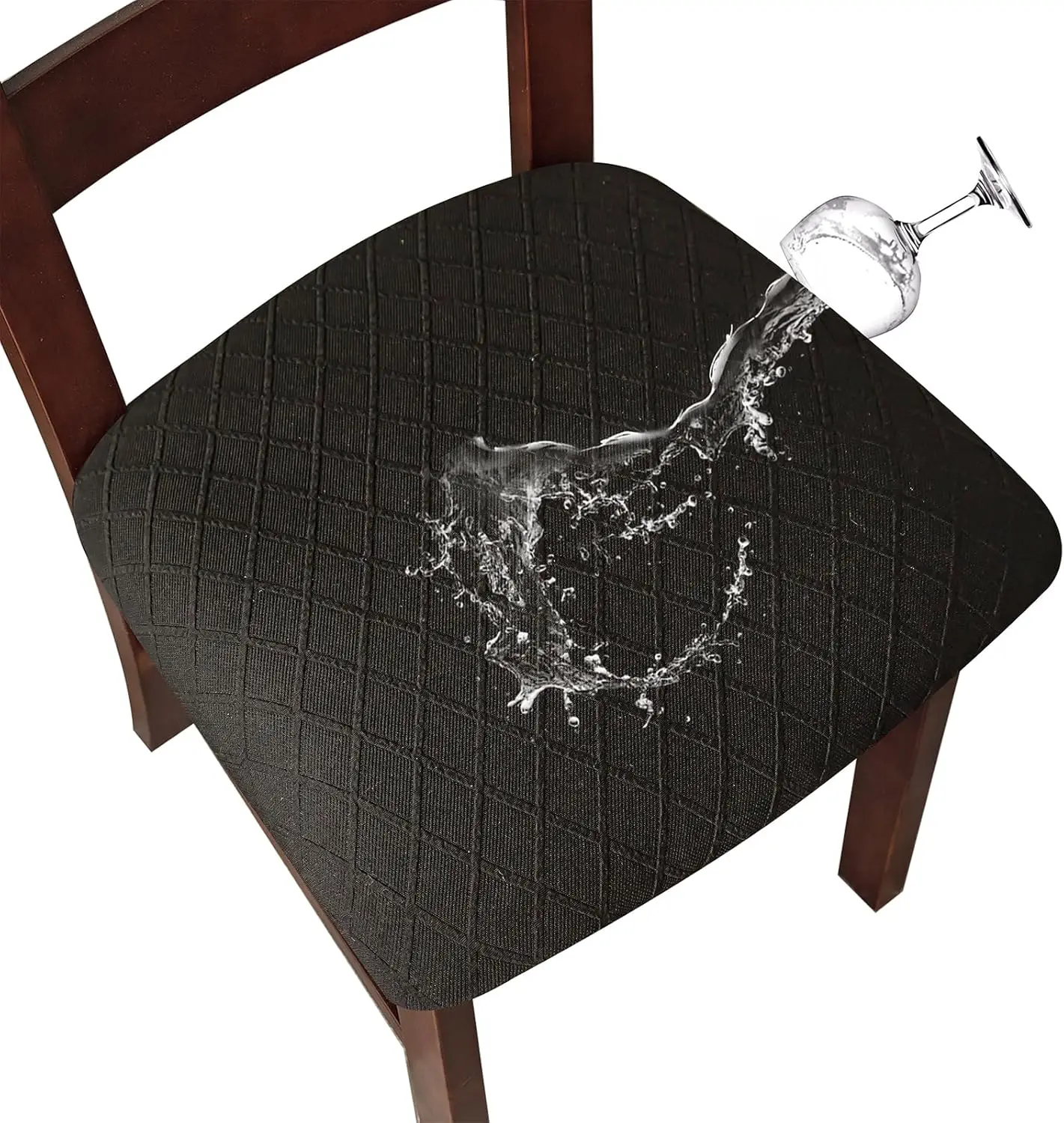 

Waterproof Seat Covers For Dining Room Chairs Covers Dining Chair Cover Kitchen Chair Covers (Black, 4 Pcs)