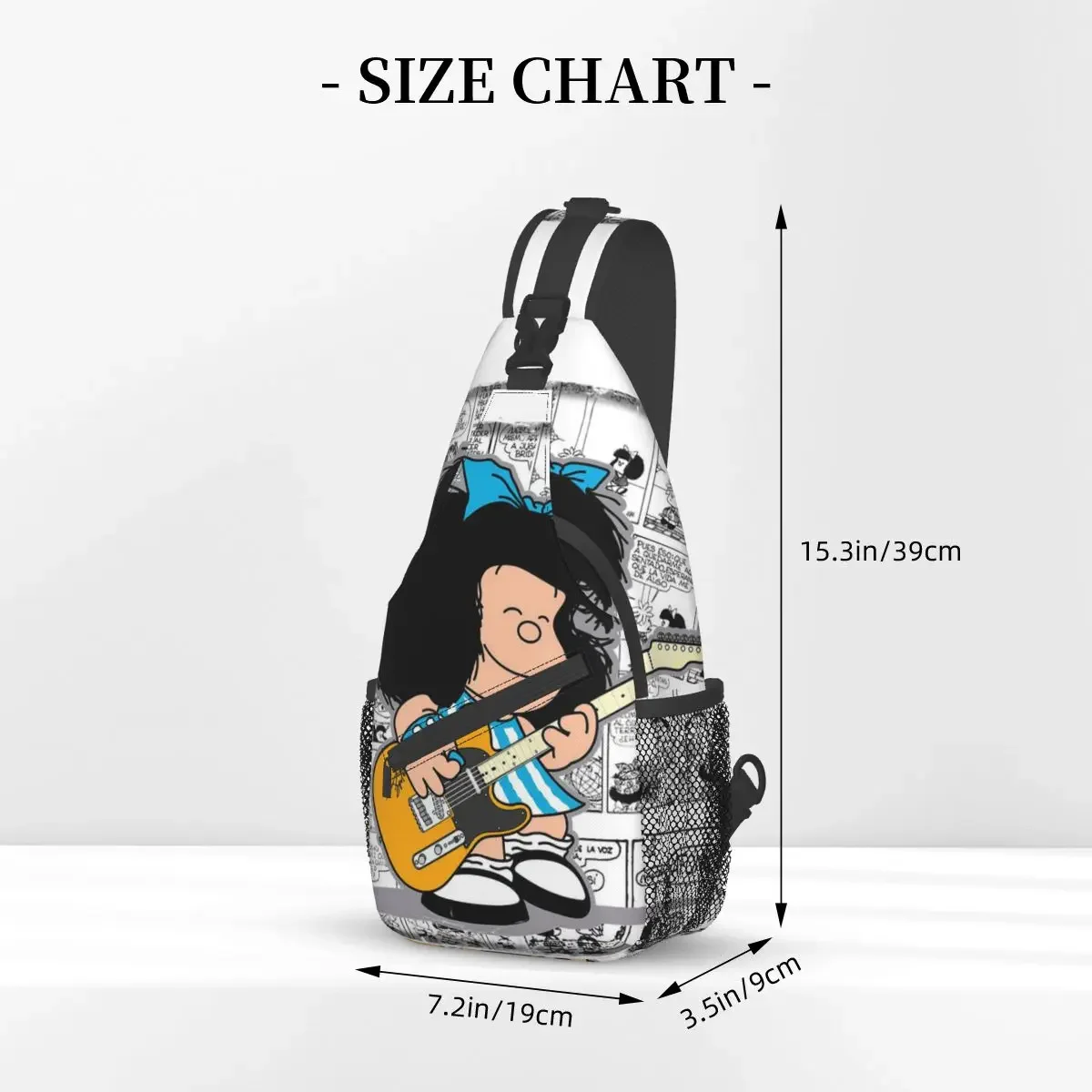 Mafalda Anime Plaid piccole borse a tracolla petto Crossbody spalla zaino viaggio escursionismo zaini Kawaii Cartoon Fashion Satchel