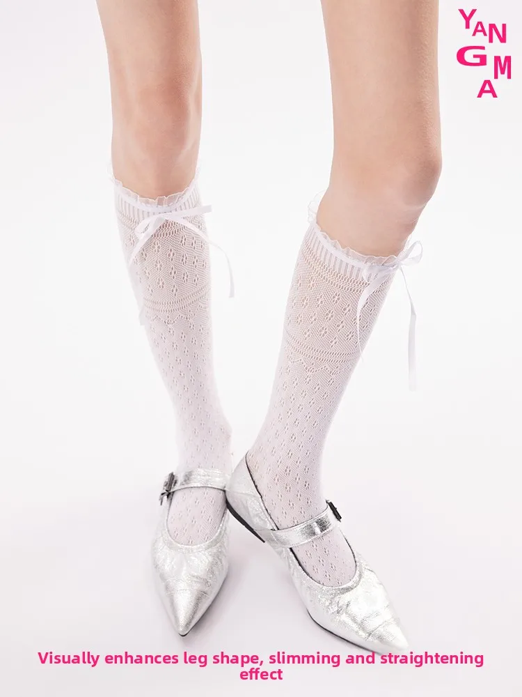 

Lolita Knot Long Tube Sos Women's Ballet Sle Hollow Me Thin Model Nylon Breathable Moisture ng Leggings