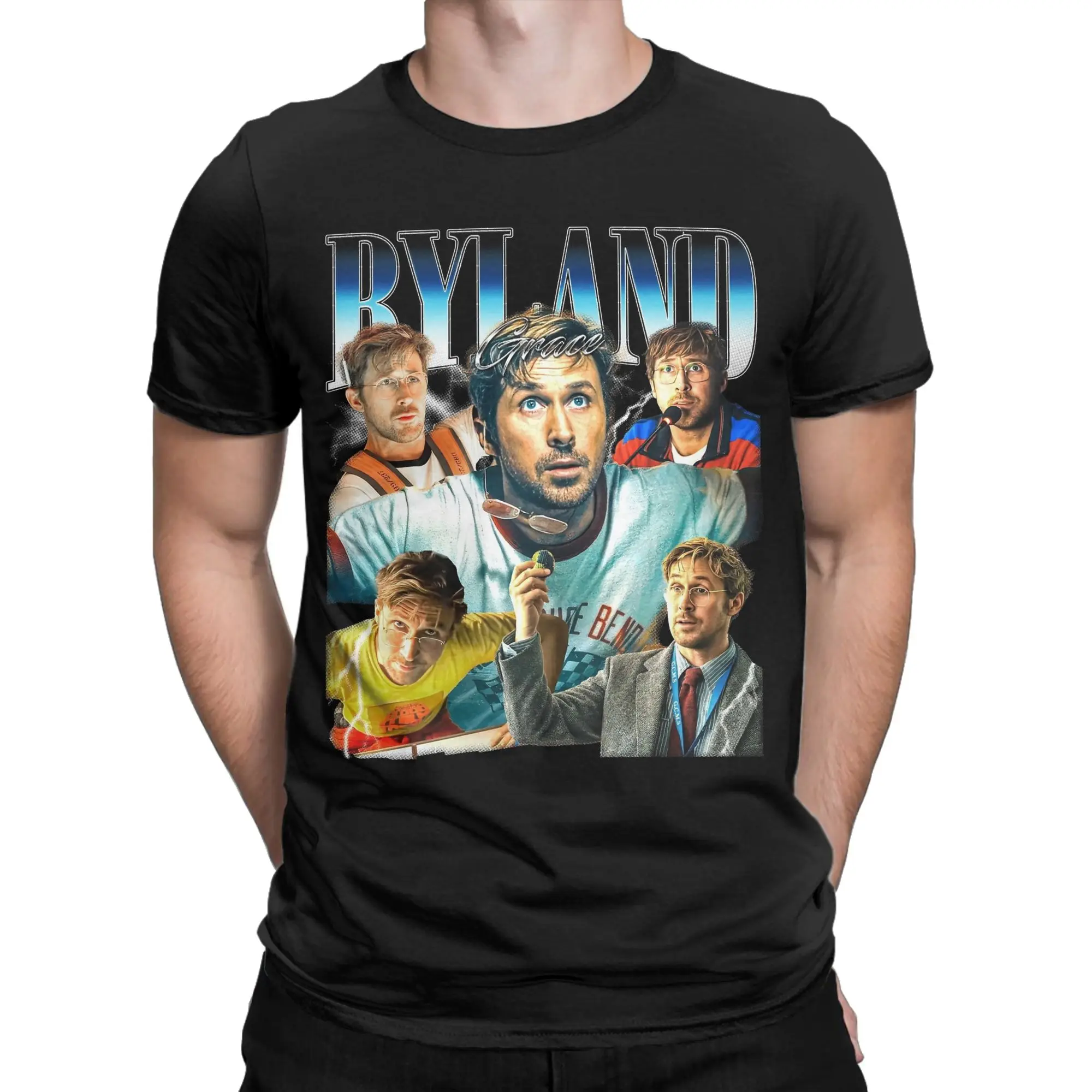 Ryland Grace Project Hail Mary Men T Shirts Ryan Gosling Leisure Tees Short Sleeve Crew Neck T-Shirt Cotton Graphic Printed Tops