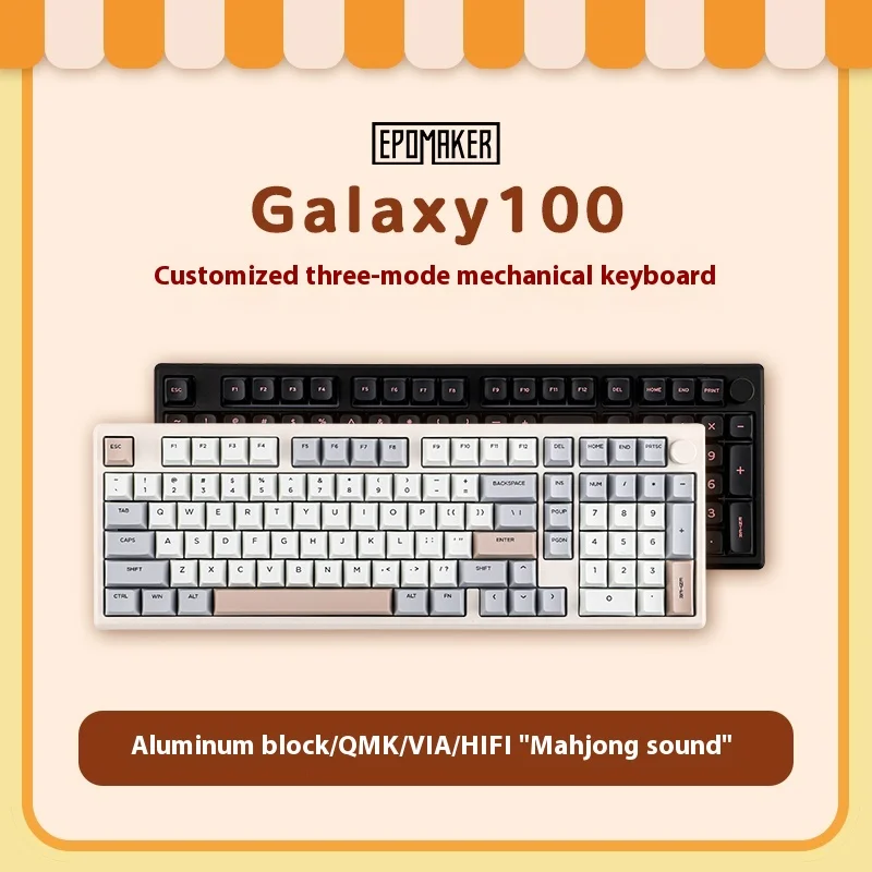 EPOMAKER Galaxy100 لوحة المفاتيح الميكانيكية BT 2.4G اتصال لاسلكي غلاف من الألومنيوم دعم الديناميكي RGB عبر DIY مفاتيح 98 تخطيط