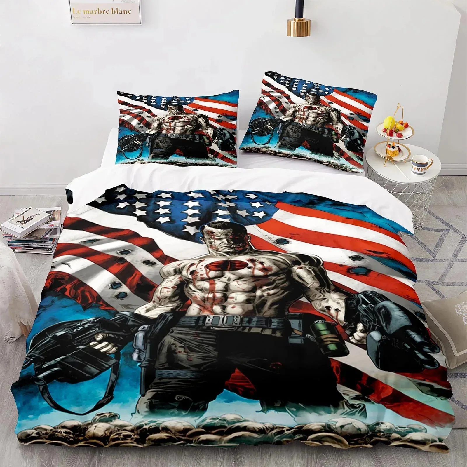 Game BloodShot Blood Warrior Bedding Set Boys Girls Twin Queen Size Duvet Cover Pillowcase Bed Boys Adult Home Textileextile