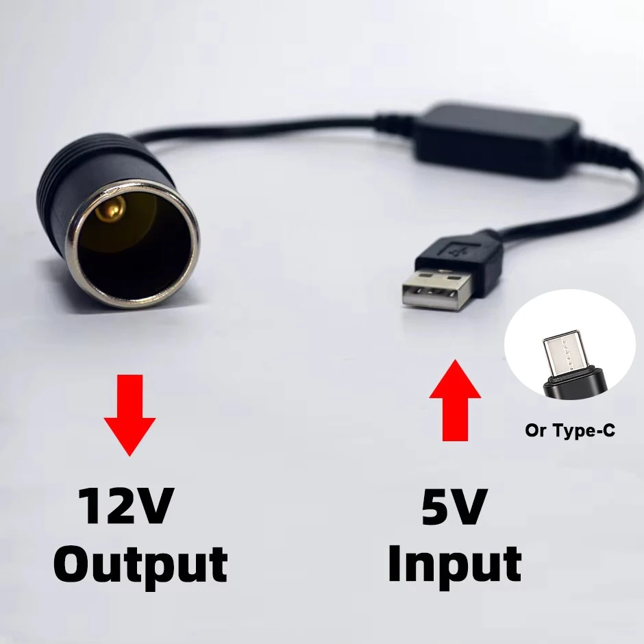 5V 2A USB To 12V Cigarette Lighter Socket USB Male to Female Cigarette Lighter Adapter Converter Car Electronics Accessories