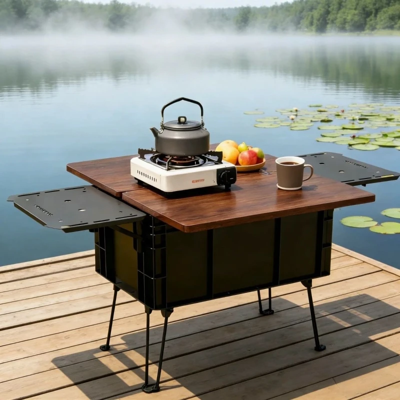 Verdickter Campingtisch für den Außenbereich, tragbarer Klapptisch, Picknick- und Grilltisch, Campingausstattung, Tische für Selbstfahrer, Wanderungen