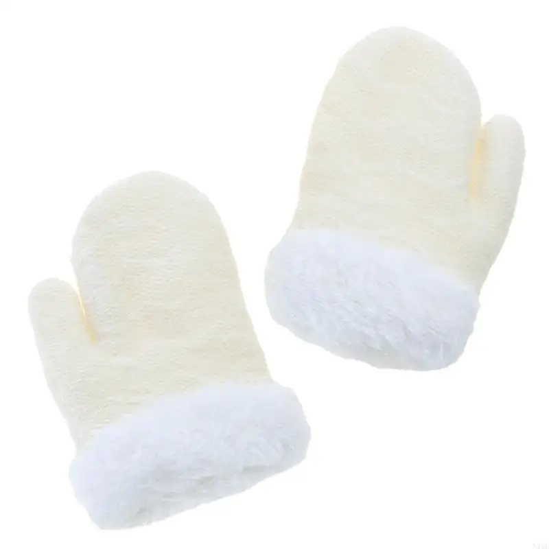 N80C Full Finger ถุงมือ Coral Fleece Mittens ถุงมือฤดูหนาวชายหญิงฤดูใบไม้ร่วงถุงมือ