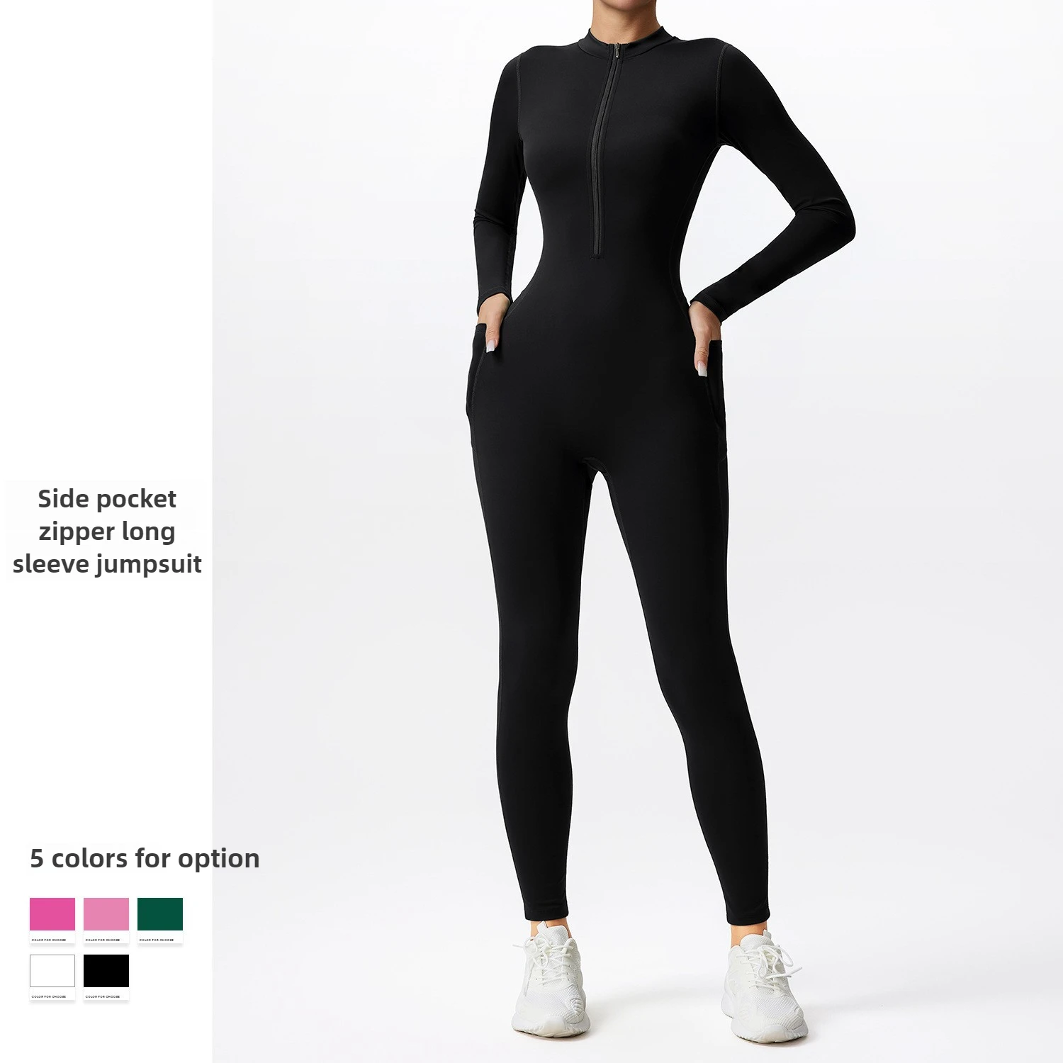 Naked Feel Yoga Unitard with Half Zip, Slimming Dance Bodysuit for Women, Seamless Gym Wear One Piece Workout Suit Spring Autumn