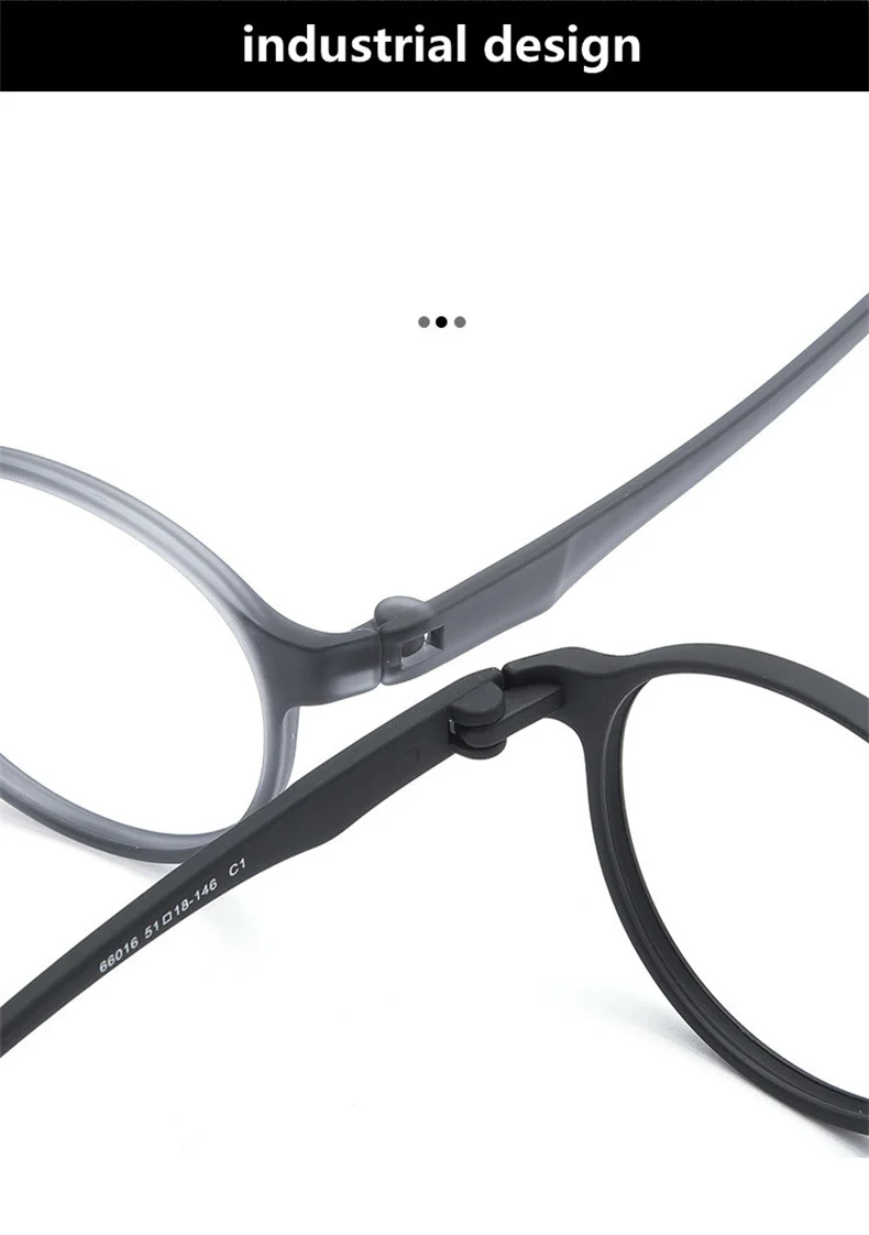 Ultraleichte Mode Flexible Keine Schrauben TR90 Brillen Große Größe Retro Runde Optische Anti Blaues Licht Männer Frauen Brillen Rahmen 66016 – Detail 4