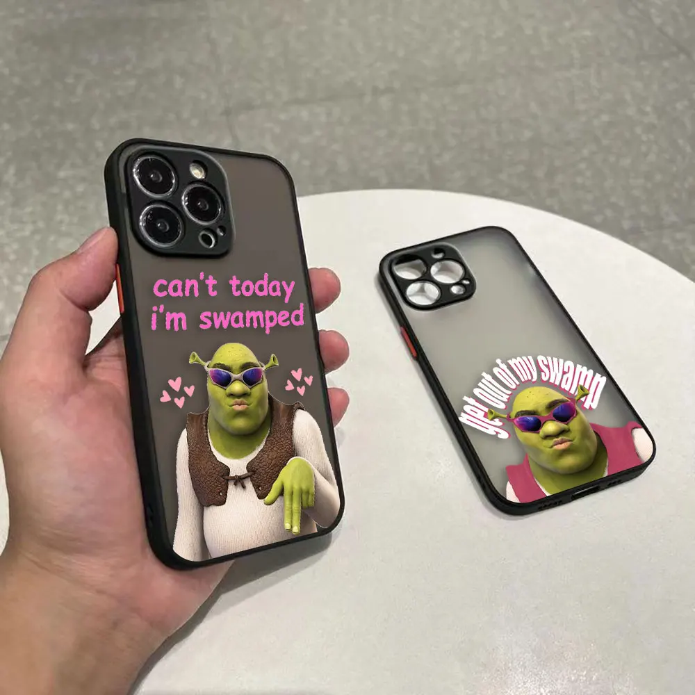 Funda mate de película divertida s-shrek para Redmi NOTA 13 12 12S 11 11S 11T 10 10S 9 9T 9S 8 7 Funda semitransparente Funda Capa