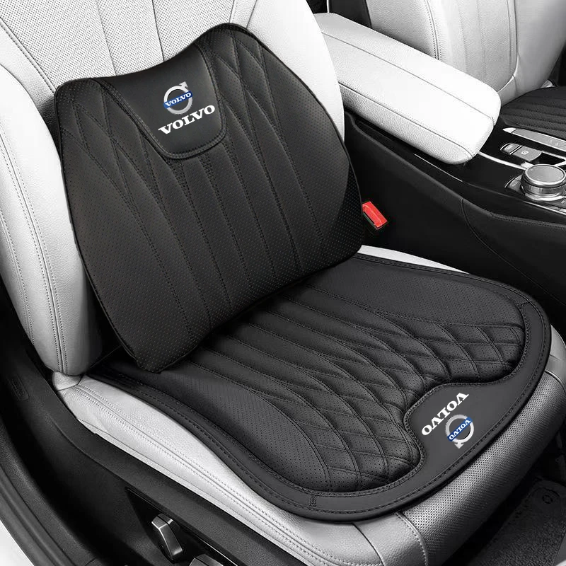 Volvo Exclusive Leather Car Seat Cushion Lumbar Support Auto High End Interior For Volvo XC60 XC90 V40 V60 S60 V50 V90 S80 C40