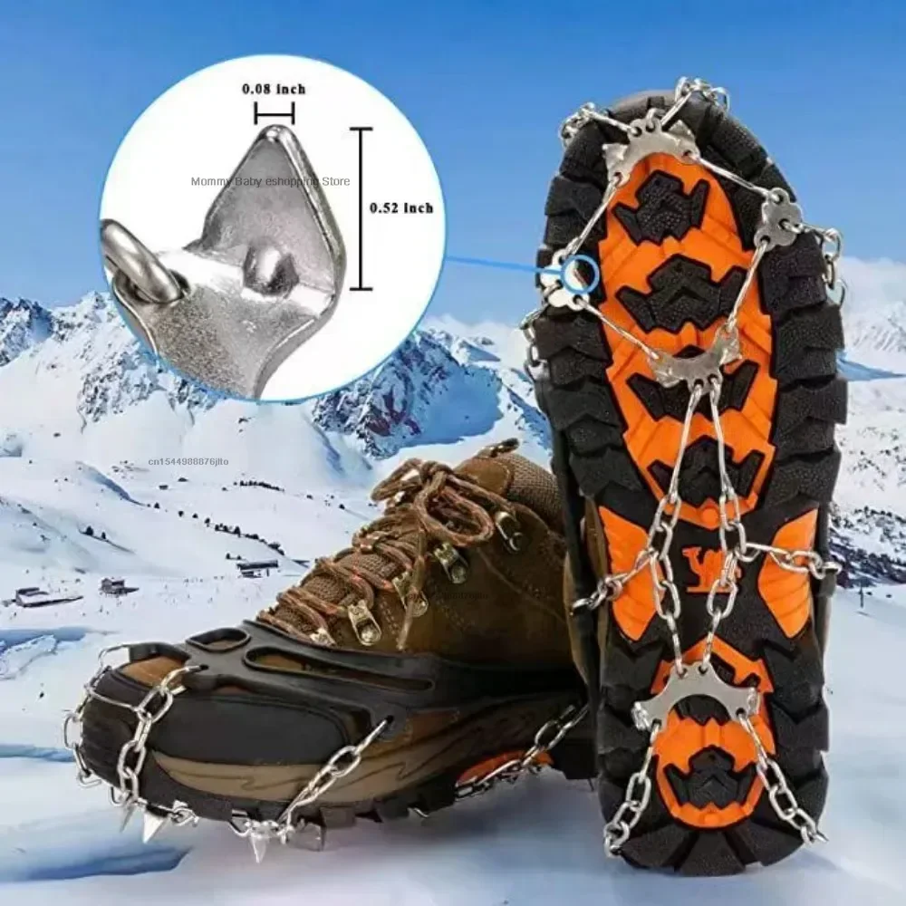 Winter 8 Teeth Crampon Mountaineering Snow Antiskid Crampon Shoe Cover Ice Grasping Skiing Claw Hiking Climbing Protection Gear