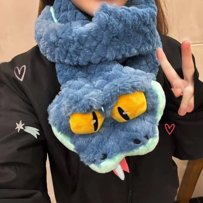 Bufanda de Peluche de Gary la Serpiente de Zootopia - Braga de Cuello Gruesa, Cálida y Cortavientos para Parejas, Adultos y Niños, Regalo Navideño