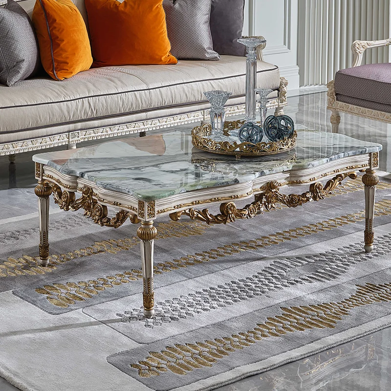 Palace French imported luxury stone coffee table high-end luxury European furniture