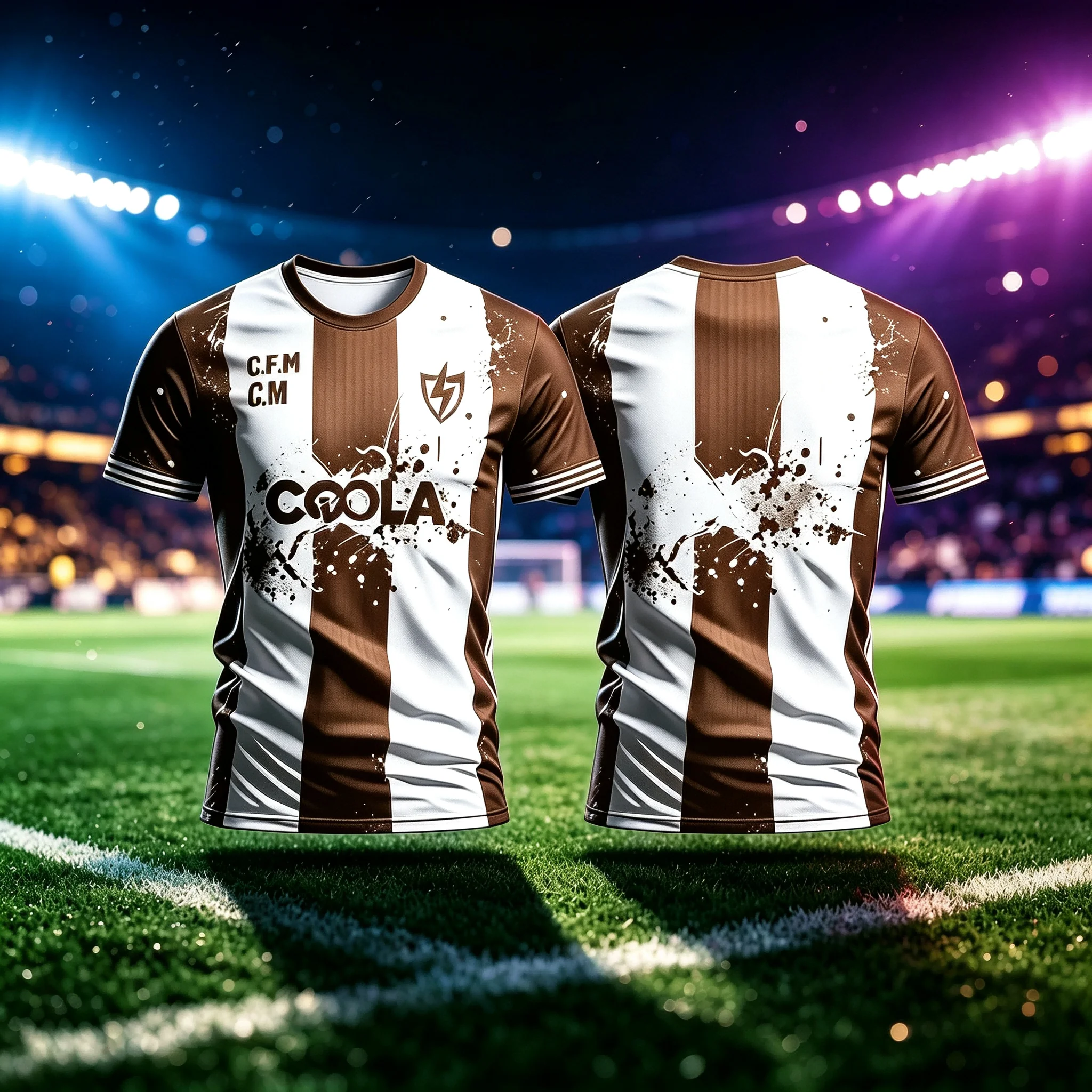 Stylish Street Vertical Stripe Fan Jersey, Splash Graffiti Breathable Quick‑dry Soccer Shirt, Multi‑color Casual Match Training