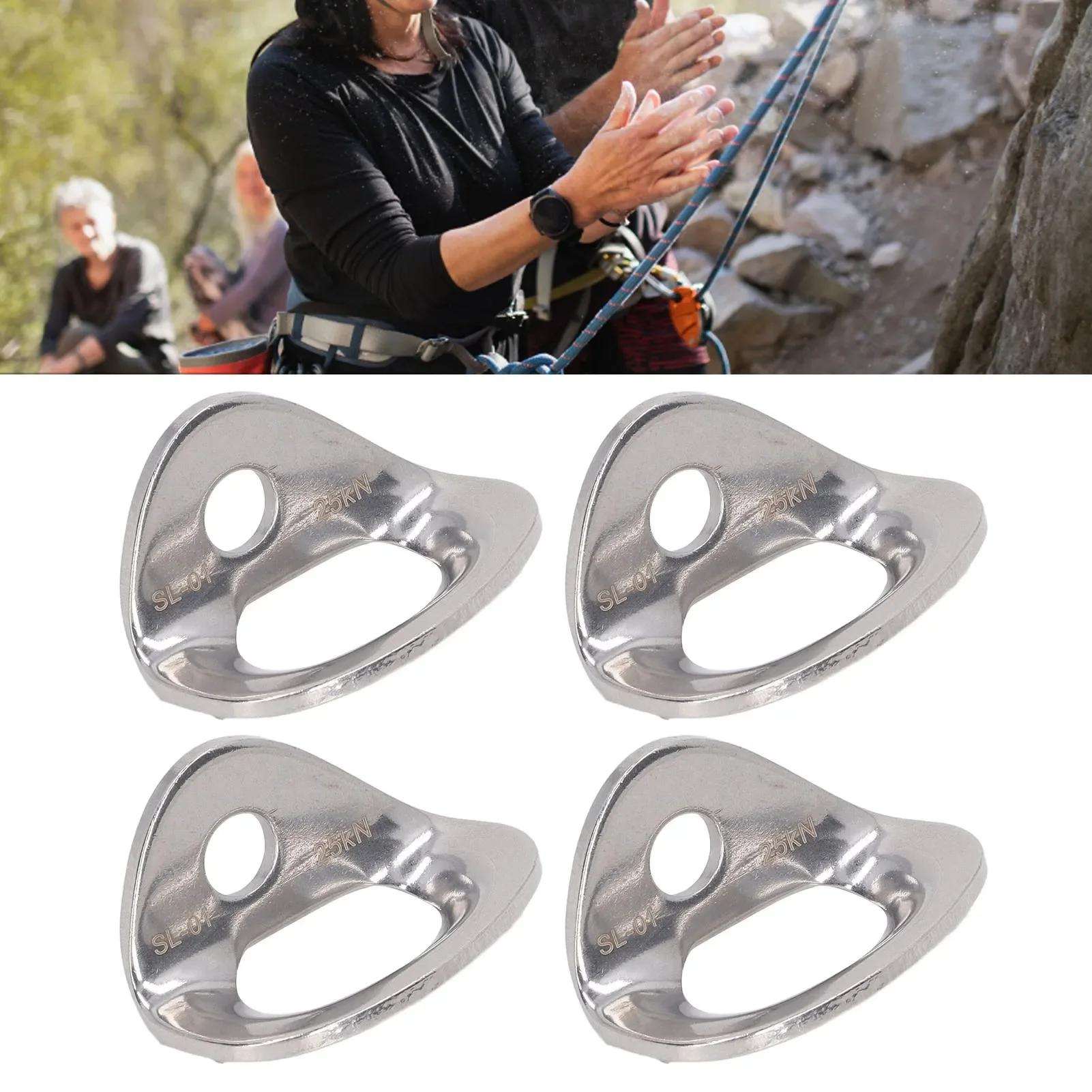 10Pcs Climbing Hanger Lightweight Stainless Steel Rock Climbing Anchors For Cave Exploration Engineering Protection