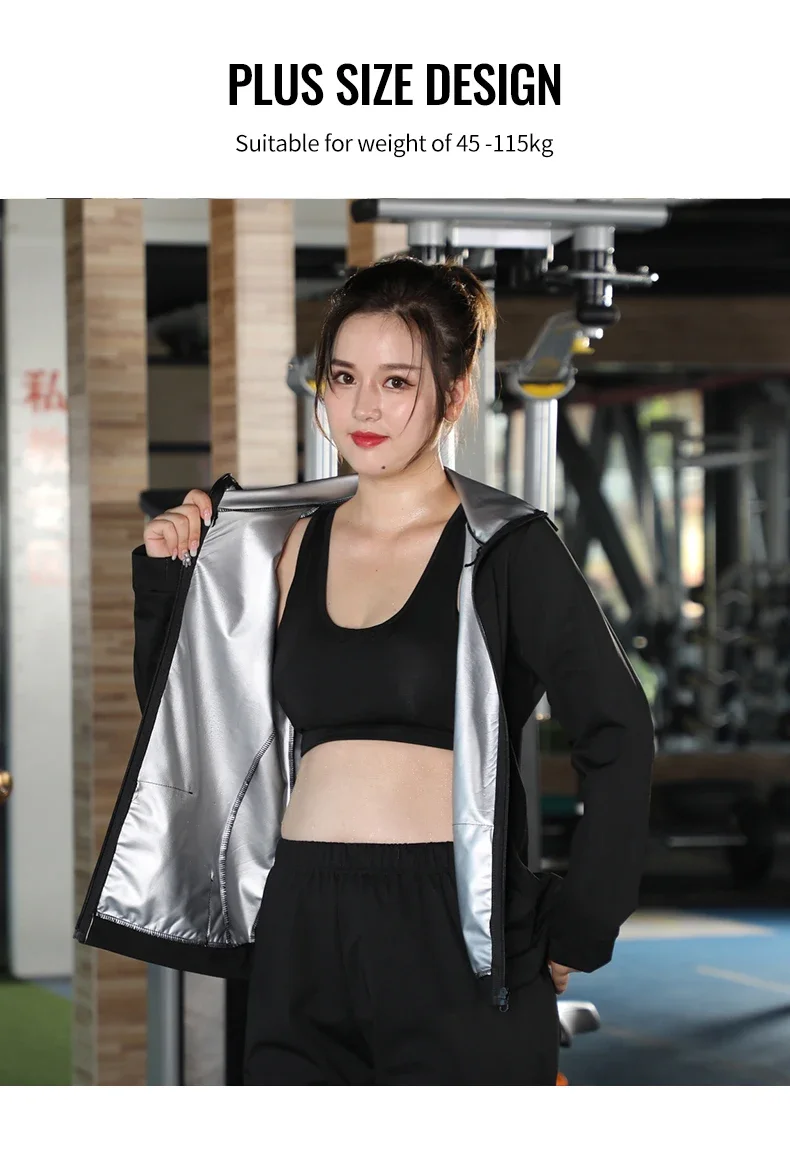 

New Sauna Suit Women Plus Size Gym Clothing Sets for Sweating Weight Loss Female Sports Active Wear Slimming Tracksuit Women