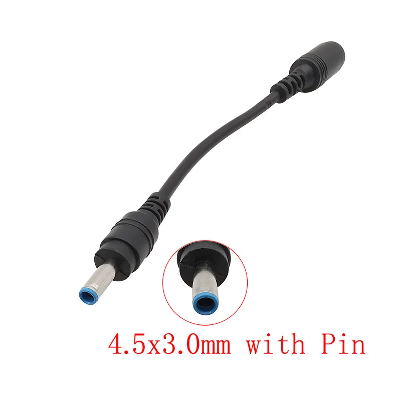 Adaptateur d'alimentation CC 7.4x5.0mm Jack femelle vers 4.5x3.0mm avec broche mâle, connecteur de câble d'alimentation pour ordinateur portable HP, charge, 1 pièce