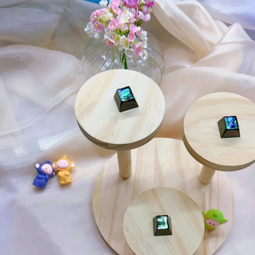 Cherry Profile R4 Keycaps for Mechanical Keyboard Zinc Alloy Metal Key Caps Blue Artisan Keycap Sea Shell Point Aluminum Keycap