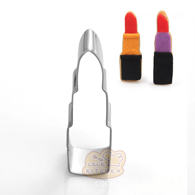 1PC Lipsticks Cookie Cutter Lady's Clothing Accessories Series Stainless Steel Biscuit Chocolate Cake Baking Tools H328