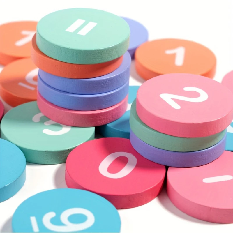 Houten cognitieve koppeling optellen en aftrekken operaties wiskunde educatief speelgoed binnen tien verlichting leermiddelen