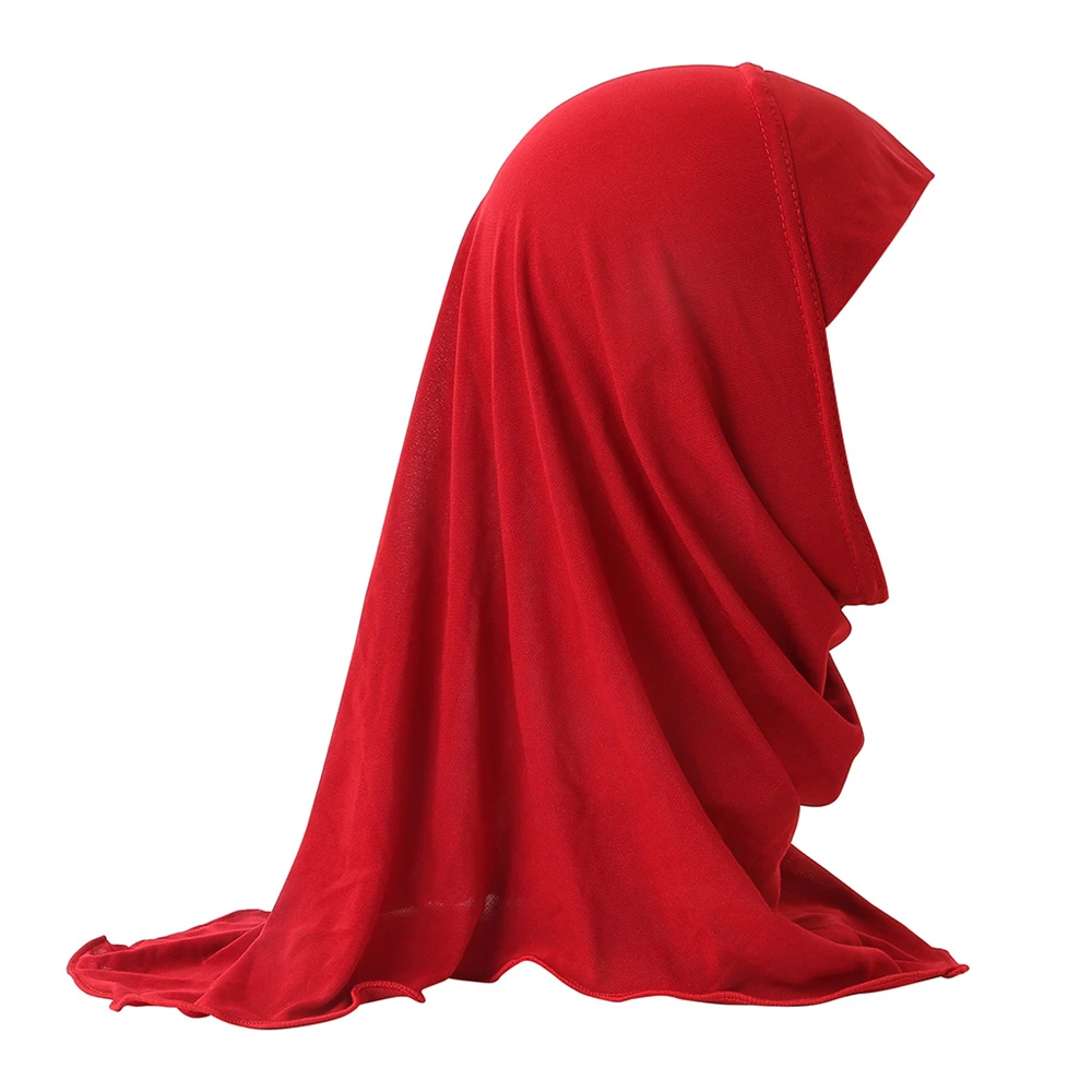 

2-6 Years Plain Hijab Muslim One Piece AI Amira Instant Scarf Islamic Prayer Hijabs Pull On Ready Made To Wear Shawl Wrap Turban