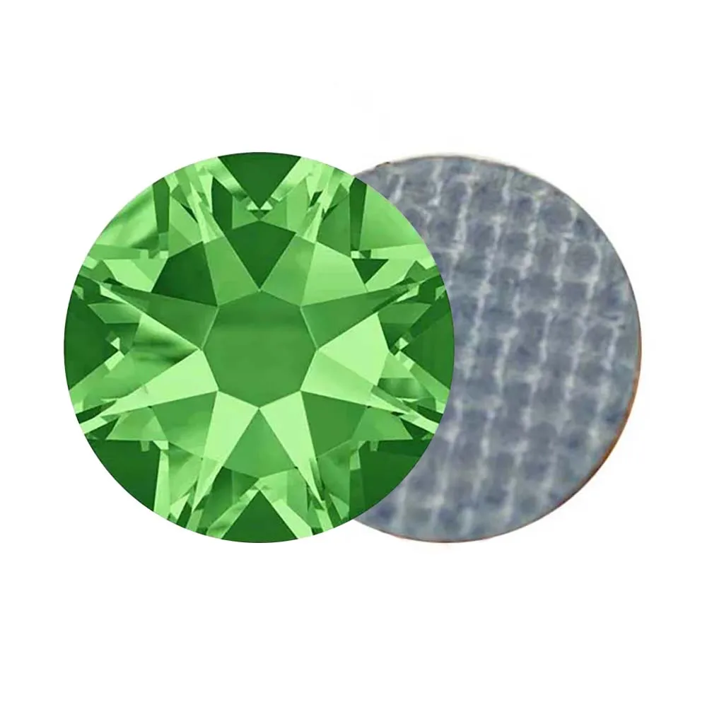 Cristales de vidrio XIRIUS Peridot XILION 2078, pedrería termoadhesiva con base plana, brillantes, para decoración de telas y prendas de vestir.
