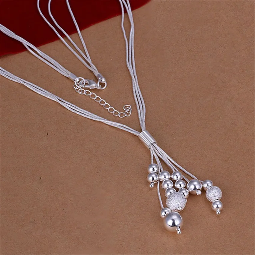 Charms 925 Sterling Silver Refined Luxury Beads Chain Wedding For Women Lady Necklace Fashion Trends Jewelry Gifts