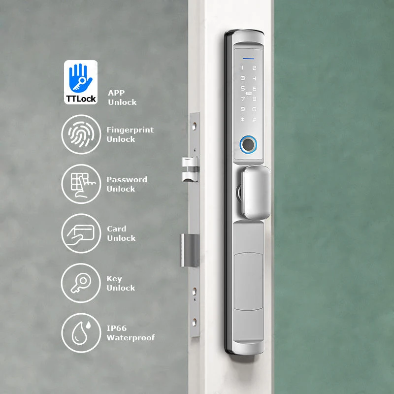 China manufacturer Tuya App Remote Control Smart Door Lock With Digital Door Viewer Aluminum Sliding Door Lock