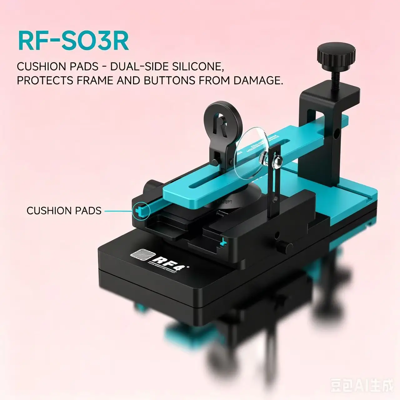 rf4携帯電話画面取り外しセパレーター-固定具、シリコンクッションパッドと側面吸着カップ付き。