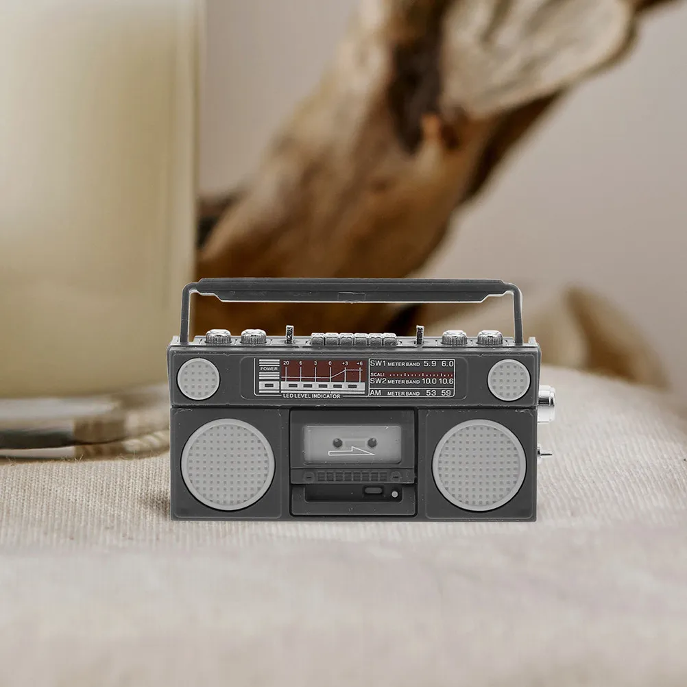 

2Pcs Premium Plastic Mini Radio Decor Compact Vintage Style Tiny Radio for Mini House Decoration Playhouse Accessory Landscape