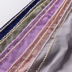 2023 Fashion Loop Pearl Beads Bubble Chiffon Instant Hijab Scarf for Women - Make a Statement with a Muslim Headscarf! 175*70Cm