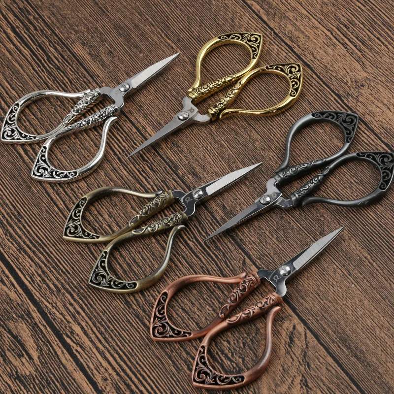 1PC Stainless Steel Vintage Scissors Sewing Fabric Cutter Embroidery Scissors Tailor Scissor Thread Scissor Tools