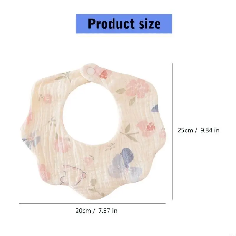 

Baby Bib Comfortable Cotton Bib Lovely Pattern Bib for Drooling & Teething