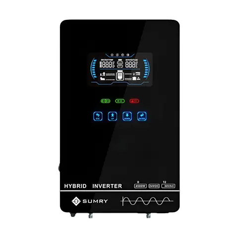 SUMRY 4KW 6KW 120V Off Grid Solar Inverter 24V 140A 5600W MPPT Charger Pure Sine Wave Home Inverter 6.25 Inch LCD Display