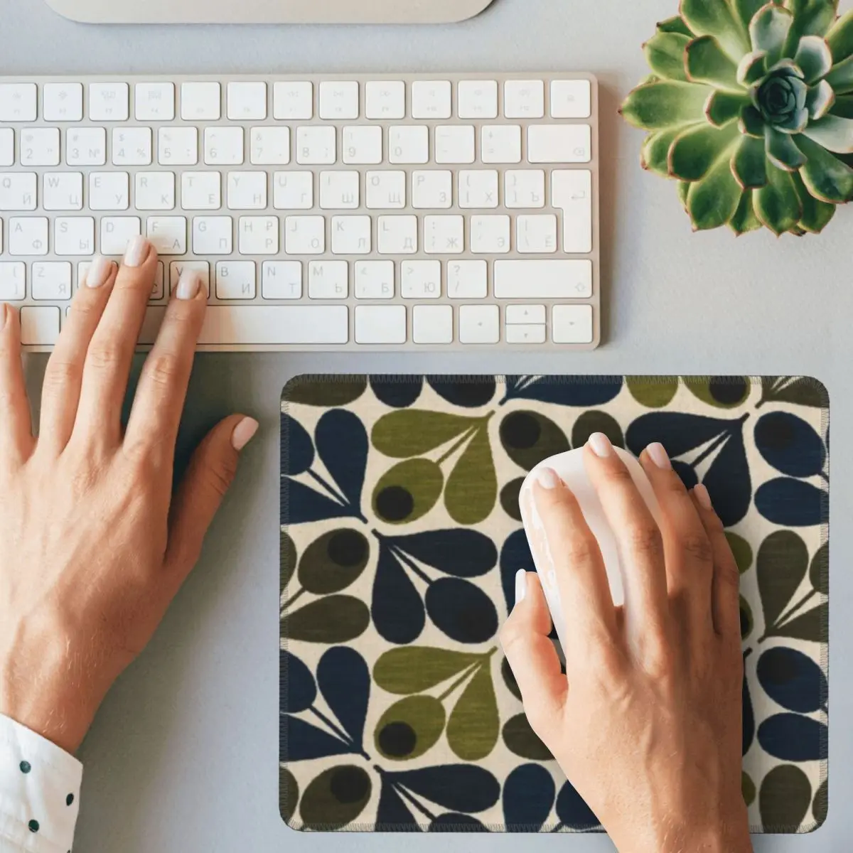 Abstract Acorn - Orla Kiely Design Mouse Pad Computer Keyboard Mouse Mat Gamer PC Desk Mat Office Accessories Table Mats
