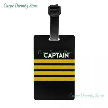Etiquetas de equipaje a rayas de capitán Epaulets para maletas, aviador, piloto de vuelo, cubierta de privacidad, etiqueta de identificación