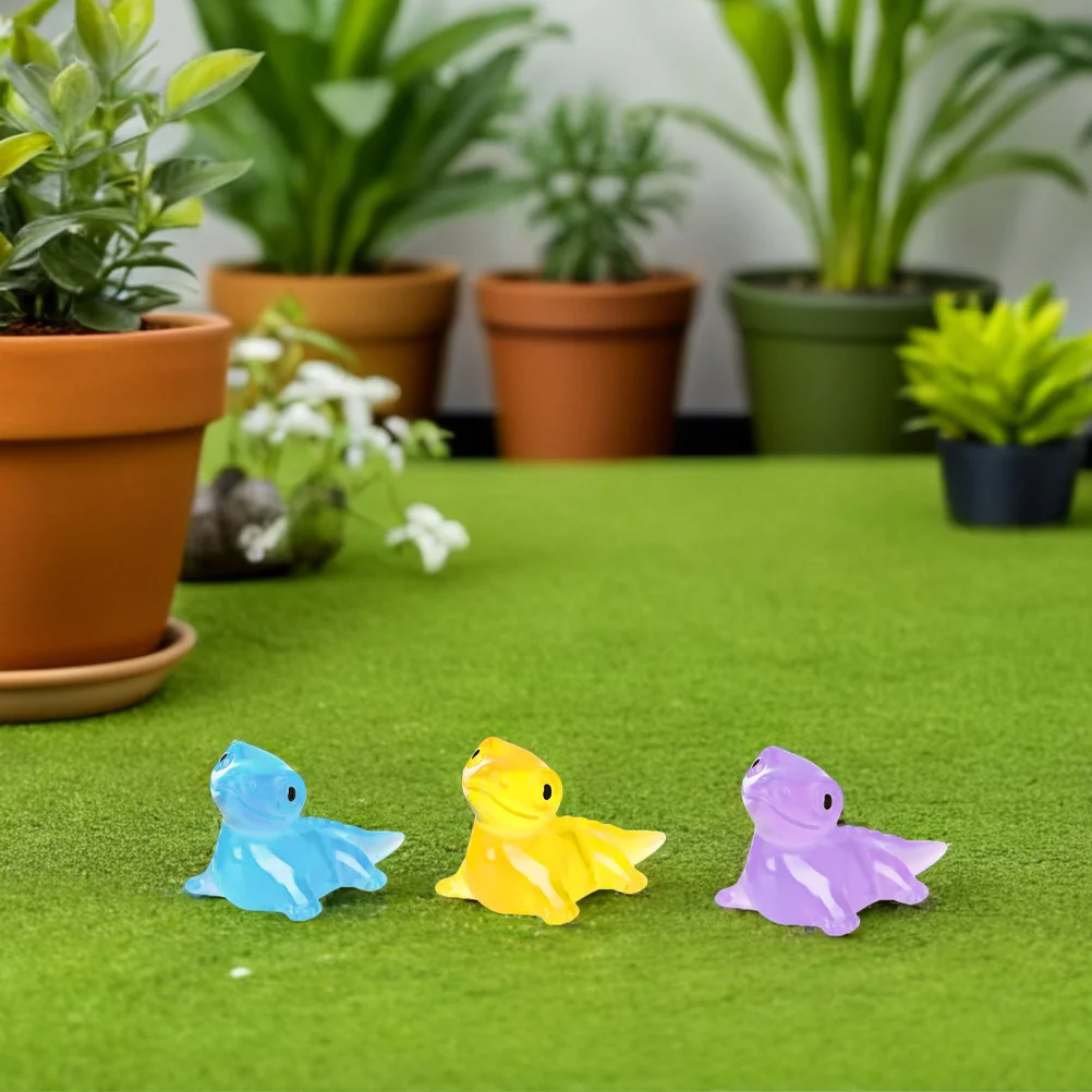 

120Pcs Mini Lizard Resin Glow Figures Luminous Small Animal Sculptures for Fairy Garden Micro Landscaping Craft