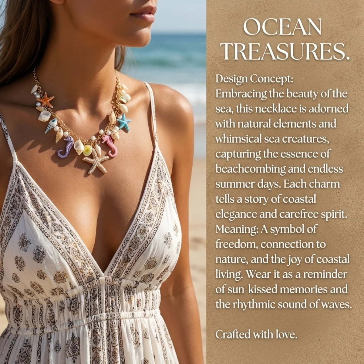 Sommerliche, extravagante, farbenfrohe Anhänger-Halskette mit Seestern, Muschel und Seepferdchen aus Kunstharz für Damen und Herren, Ozean- und Strandmotiv, Meerestier-Choker-Schmuck – Detail 11