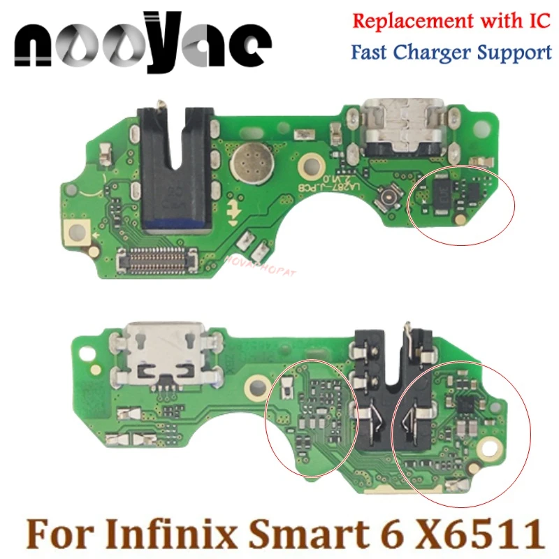 

For Infinix Smart 6 X6511 USB Dock Charger Port Plug Headphone Audio Jack Microphone MIC Flex Cable Charging Board