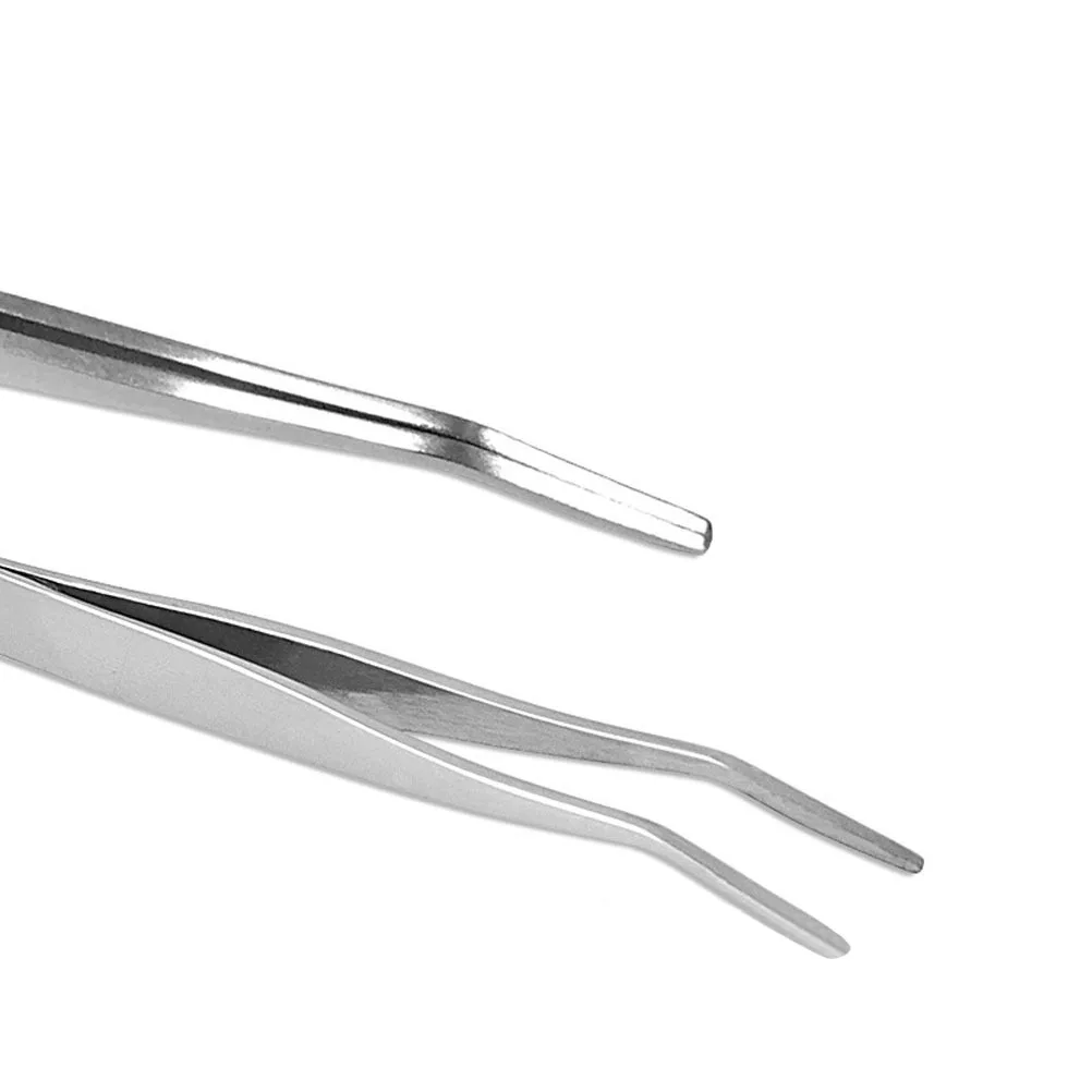 ملقط الحواجب مع مشط من الفولاذ المقاوم للصدأ أداة دقيقة محمولة لإزالة الشعر ومشبك تمديد الرموش باللون الفضي #4