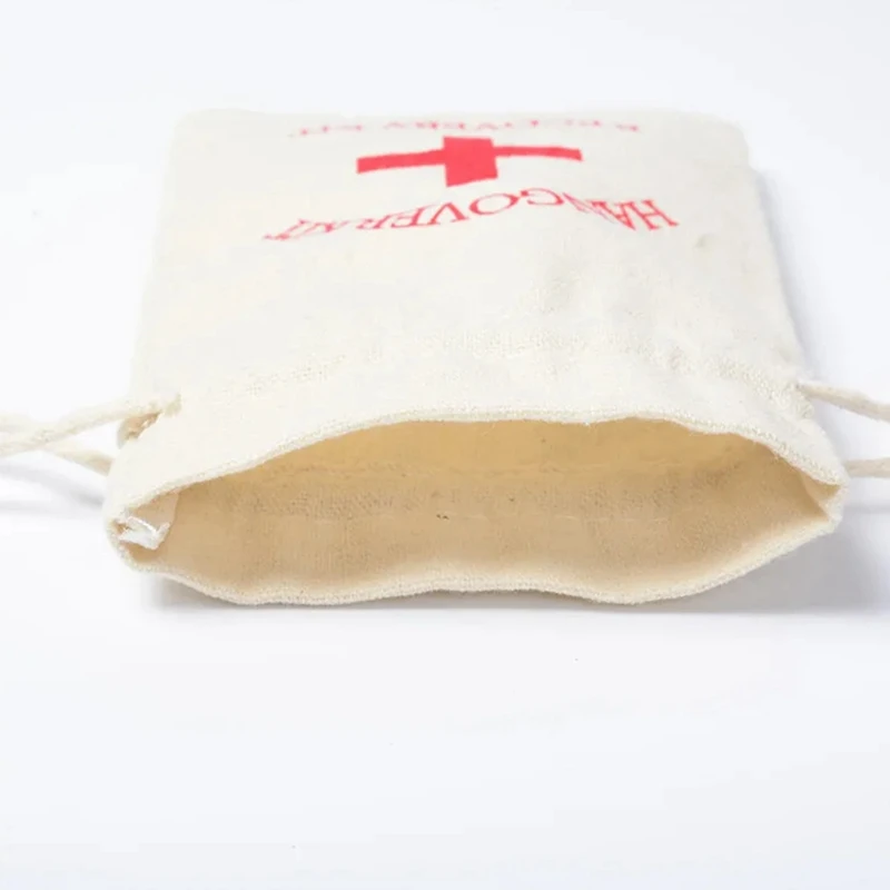 Sac de support de faveur de mariage, kit de gueule de bois, pocommuniste en coton et lin, croix rouge, cadeau pour les invités, festival, événement, fête