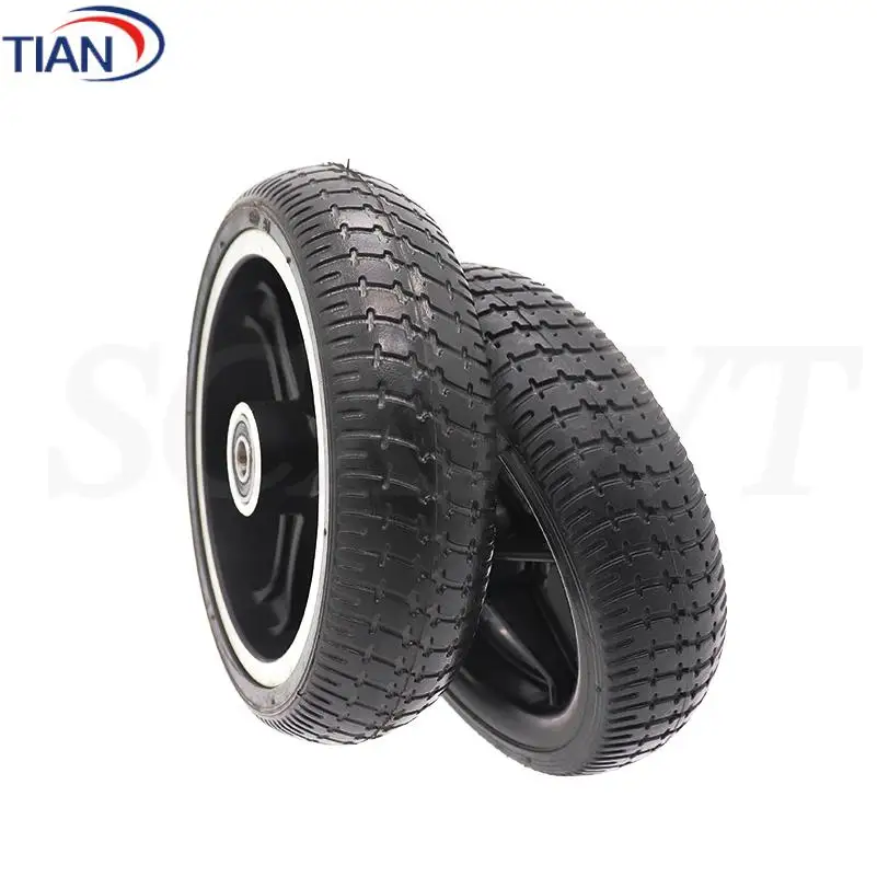 6.5 inch wheels electric bike motorcycle scooter tire rubber wheel and aluminum hub non pneumatic solid tire