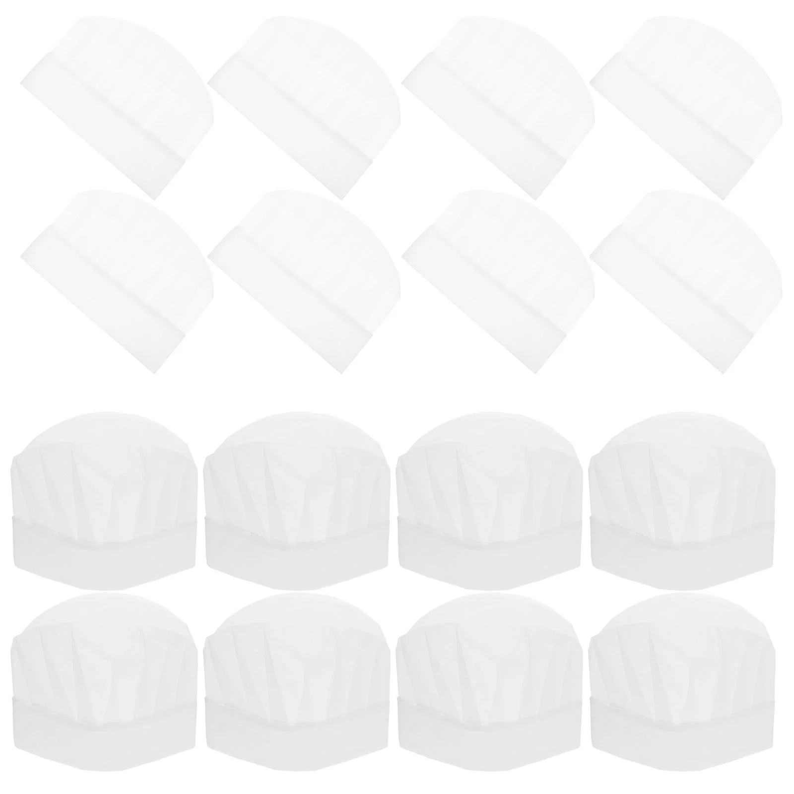 20 pçs chapéu de chef de papel chapéus práticos crianças descartáveis cozinha chapelaria para branco