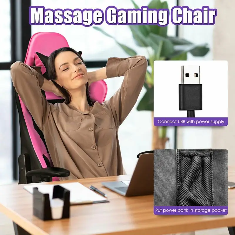 PU Leather Gaming Chair with U - Gaming Chair Lumbar Pillow บทวิจารณ์และราคา